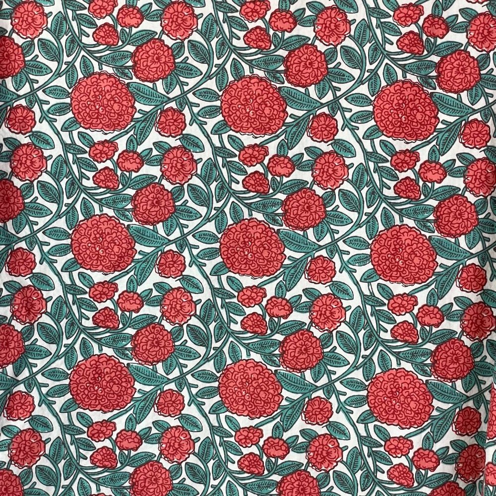 Tulip Top Button Down Floral Tunic 100% Cotton Long Sleeve Size Large Boxy - Picture 9 of 13